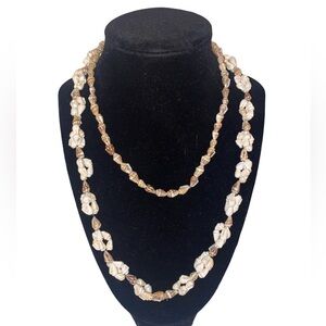 SHELL AND BEAD Necklace VINTAGE Approximately 40”